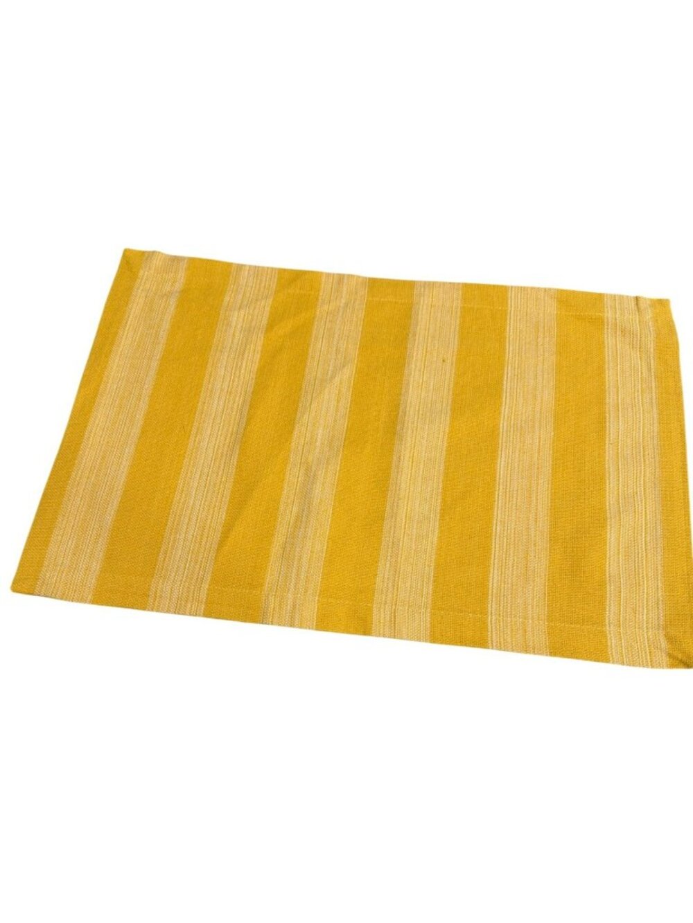 8 Golden Yellow Striped Fall Summer Cotton Placemats New